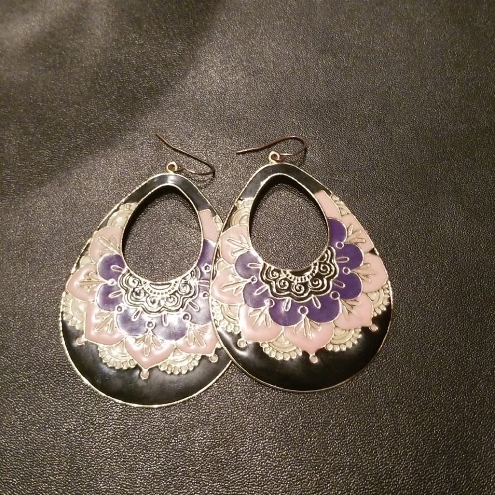 Purple and Black Design earring